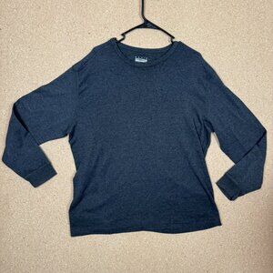 Basic Editions Men’s XL Long Sleeve T-Shirt Dark Gray Crewneck 100% Cotton